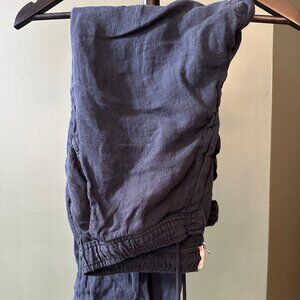 SWIMS 100% Linen Drawstring Pants - Navy - Size Large